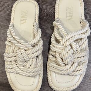 Zara Women's White Rope Sandals
